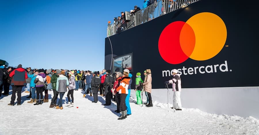 Mastercard identity in an outdoor setting — Pentagram case-study image.